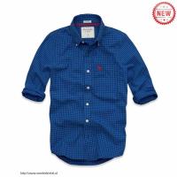 heren abercrombie fitch plaid lang overhemd moose logo donkerblauw Den Haag Shop s8ncd338